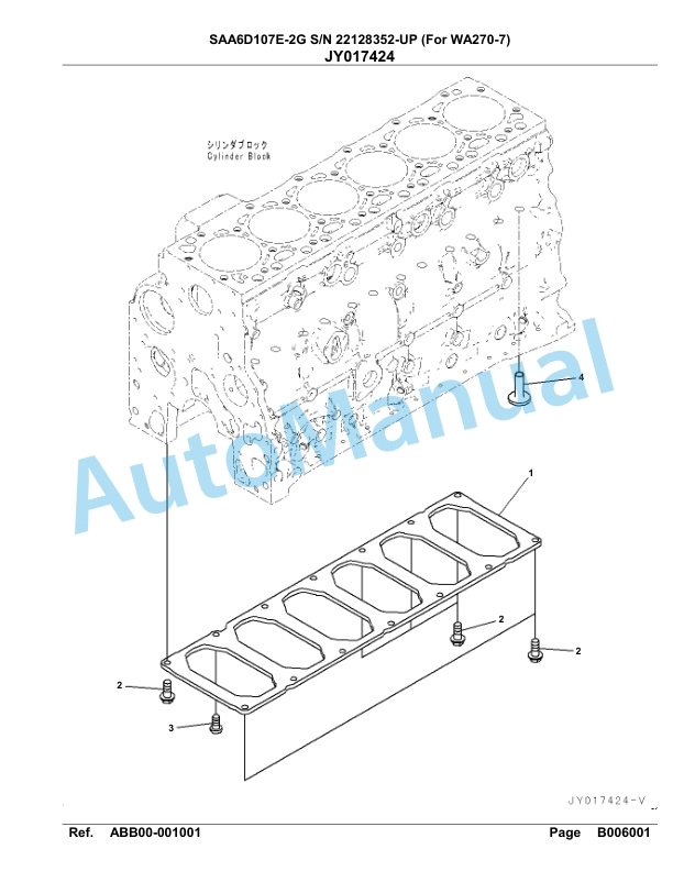 Komatsu SAA6D107E-2G Parts Manual 22128352-UP-3