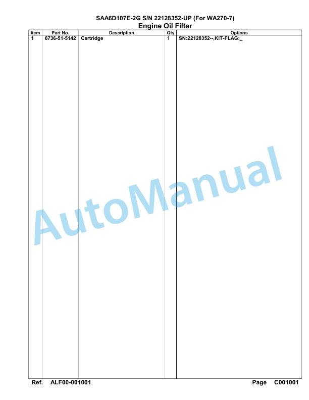 Komatsu SAA6D107E-2G Parts Manual 22128352-UP-4
