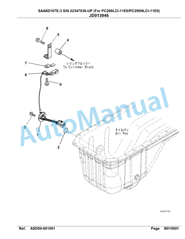 Komatsu SAA6D107E-3 Parts Manual 22347036-UP-3
