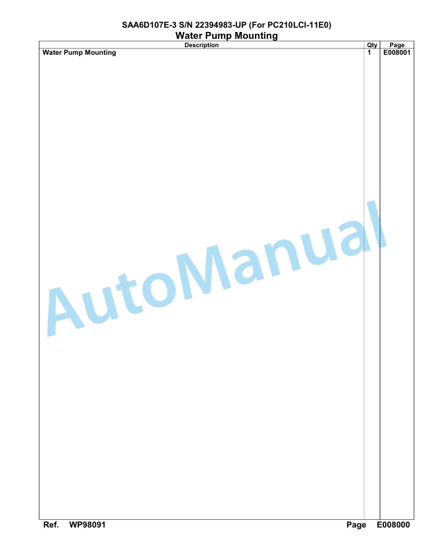 Komatsu SAA6D107E-3 Parts Manual 22394983-UP-5