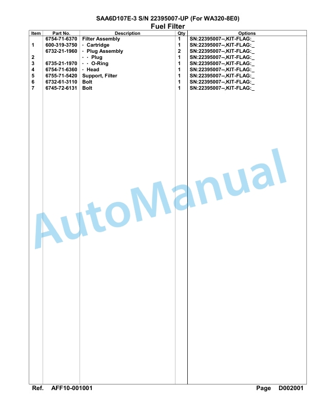 Komatsu SAA6D107E-3 Parts Manual 22395007-UP-4