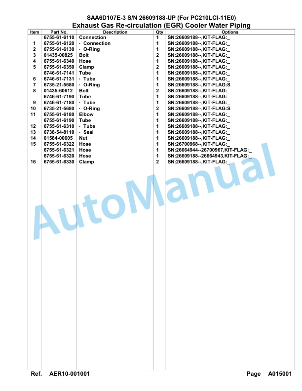 Komatsu SAA6D107E-3 Parts Manual 26609188-UP-2