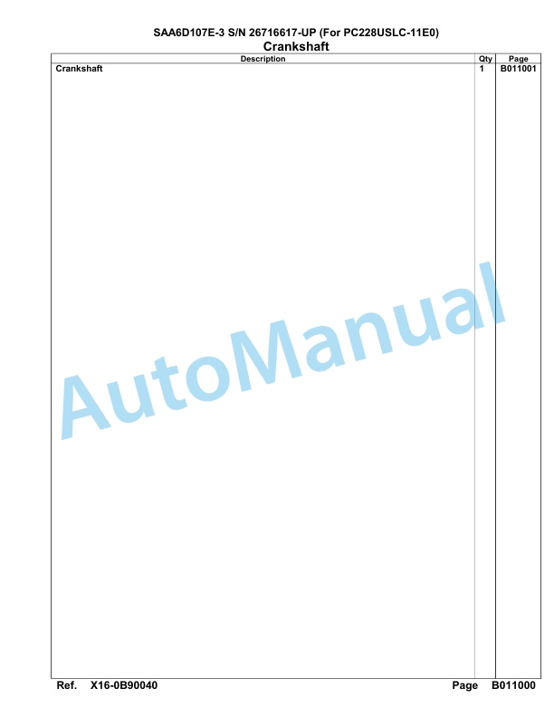 Komatsu SAA6D107E-3 Parts Manual 26716617-UP-3