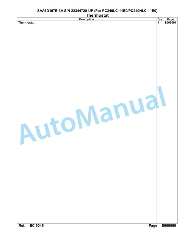 Komatsu SAA6D107E-3A Parts Manual 22344728-UP-5