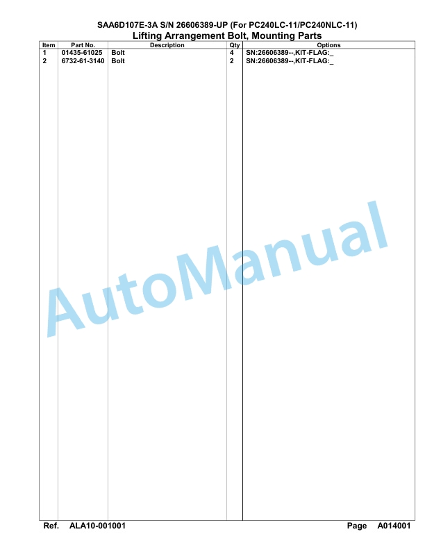 Komatsu SAA6D107E-3A Parts Manual 26606389-UP-2