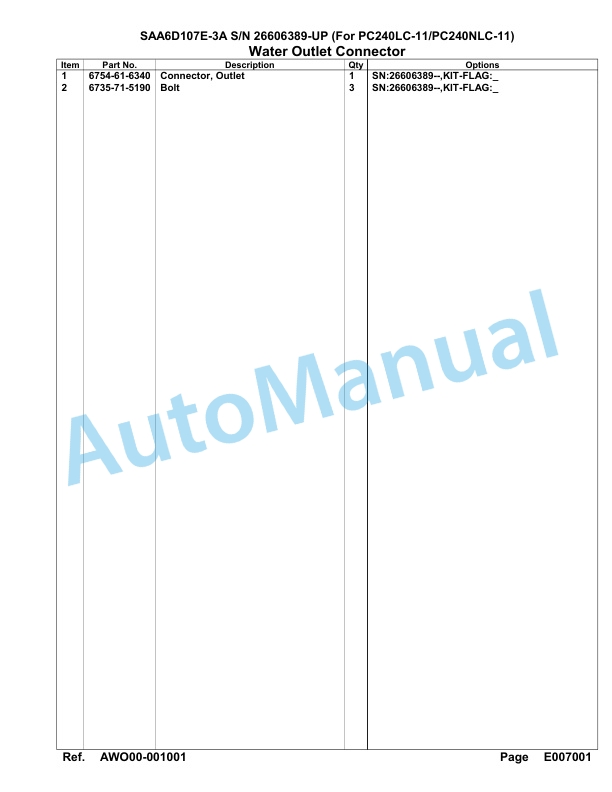 Komatsu SAA6D107E-3A Parts Manual 26606389-UP-5