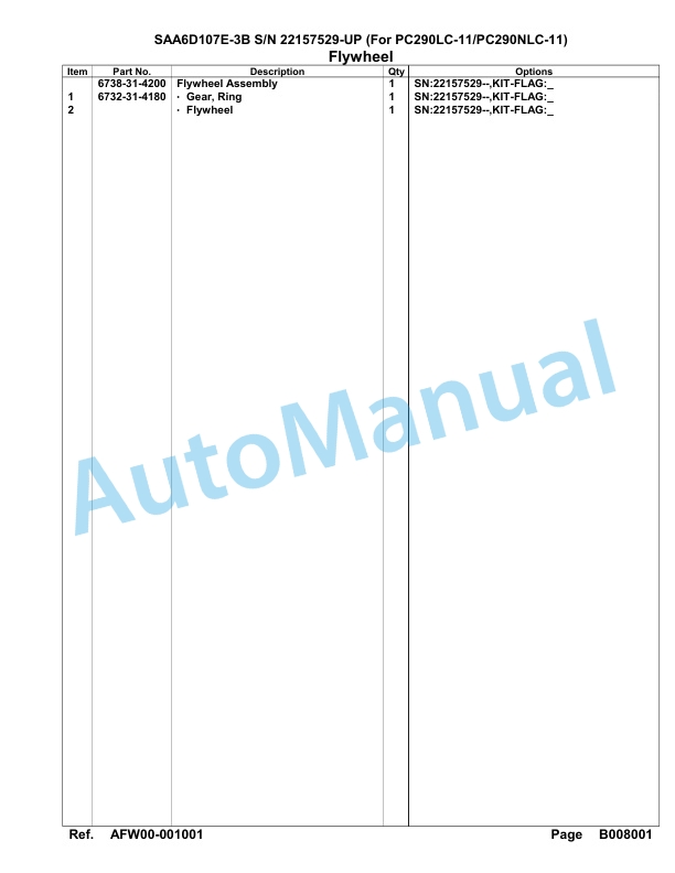 Komatsu SAA6D107E-3B Parts Manual 22157529-UP-3