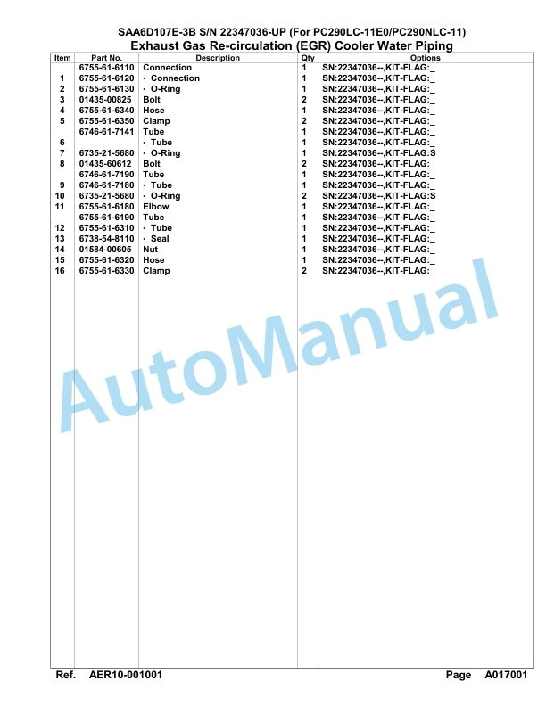 Komatsu SAA6D107E-3B Parts Manual 22347036-UP-2