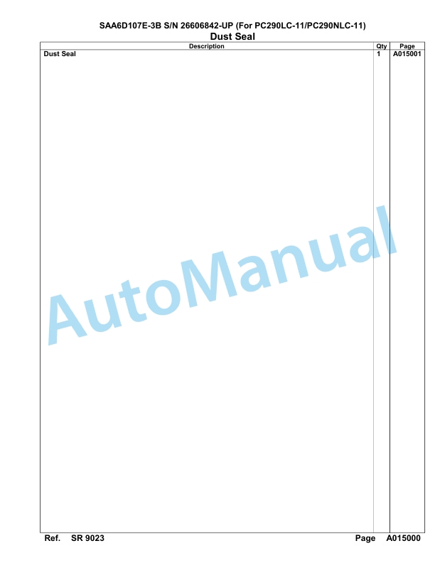 Komatsu SAA6D107E-3B Parts Manual 26606842-UP-2