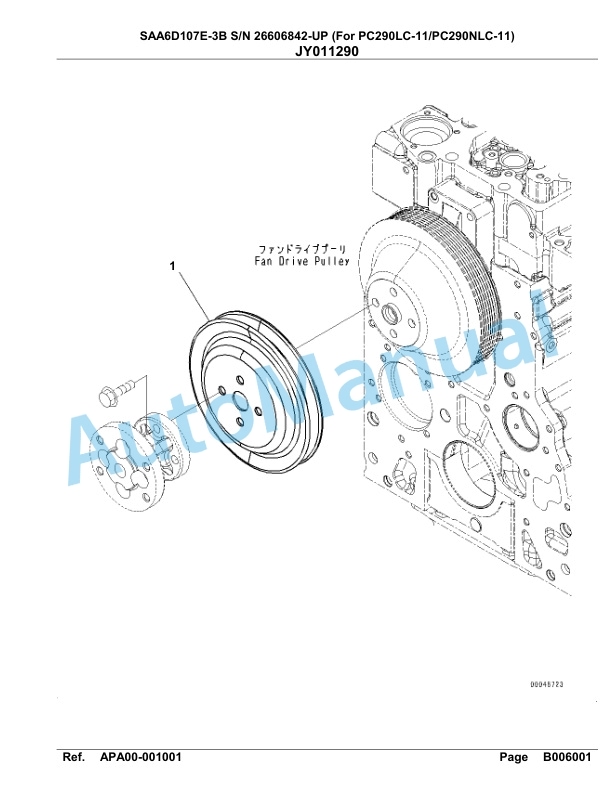 Komatsu SAA6D107E-3B Parts Manual 26606842-UP-3