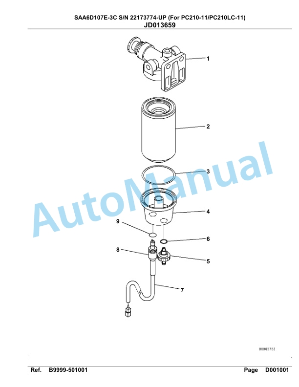 Komatsu SAA6D107E-3C Parts Manual 22173774 Up For PC210 210LC-11-4