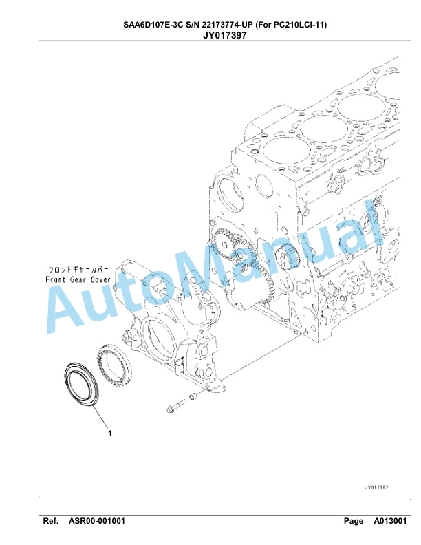 Komatsu SAA6D107E-3C Parts Manual 22173774 Up For PC210LCI-11-2