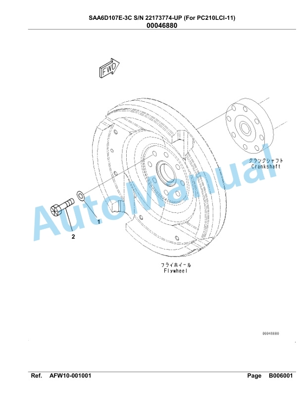 Komatsu SAA6D107E-3C Parts Manual 22173774 Up For PC210LCI-11-3