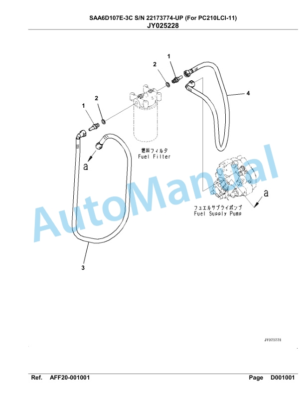 Komatsu SAA6D107E-3C Parts Manual 22173774 Up For PC210LCI-11-4