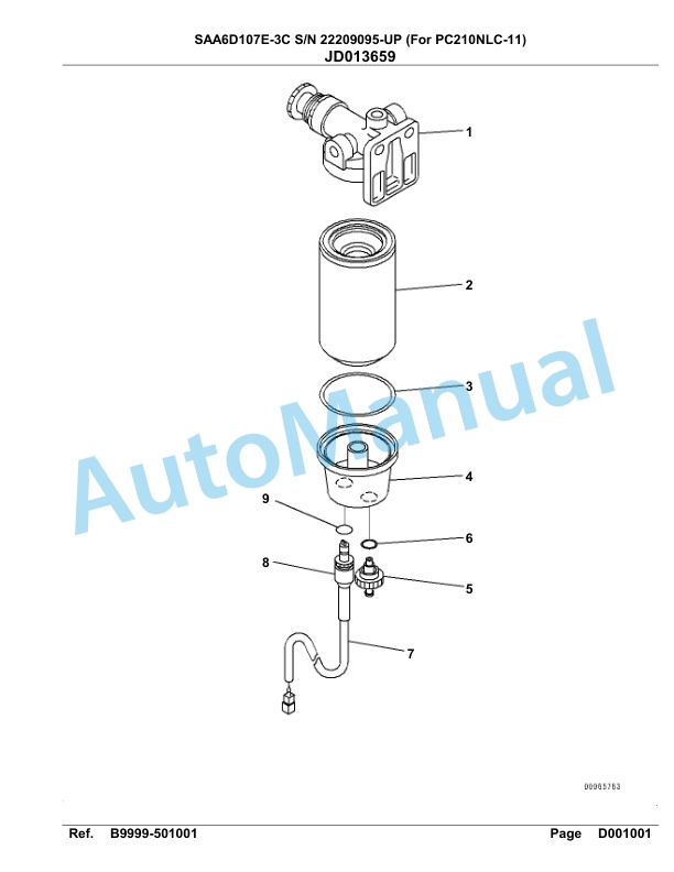 Komatsu SAA6D107E-3C Parts Manual 22209095 Up For PC210NLC-11-4