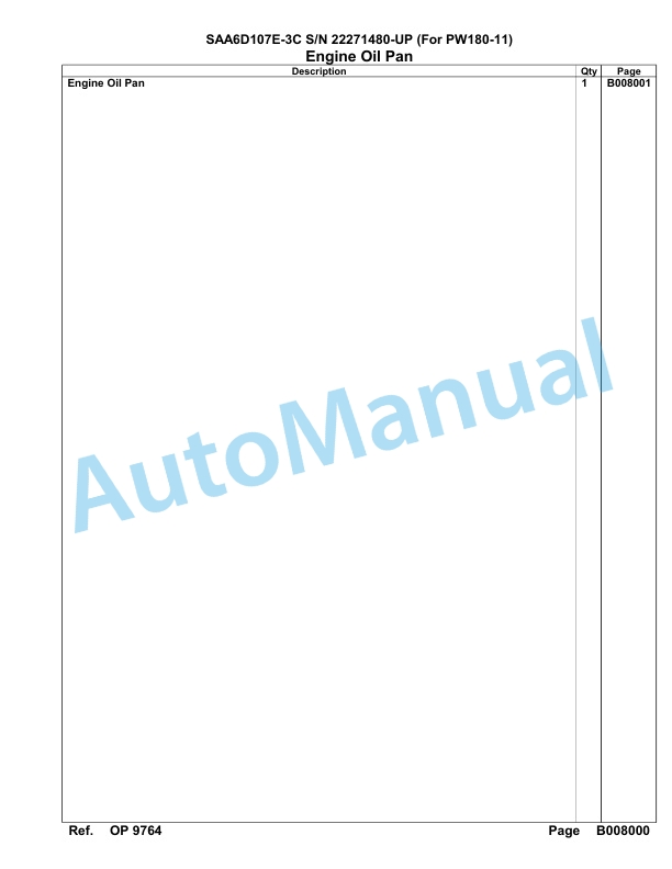 Komatsu SAA6D107E-3C Parts Manual 22271480-UP-3
