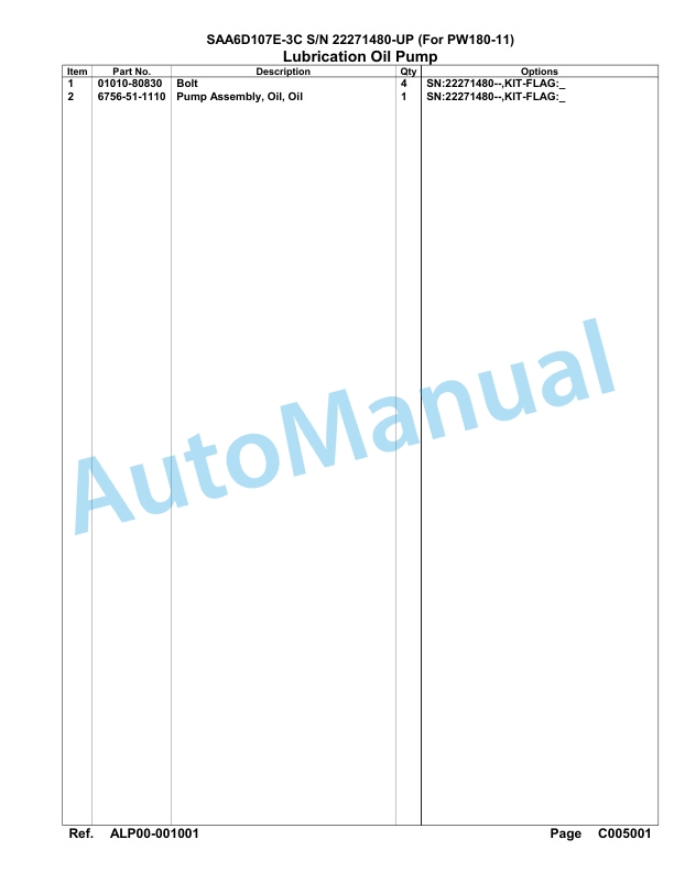 Komatsu SAA6D107E-3C Parts Manual 22271480-UP-4