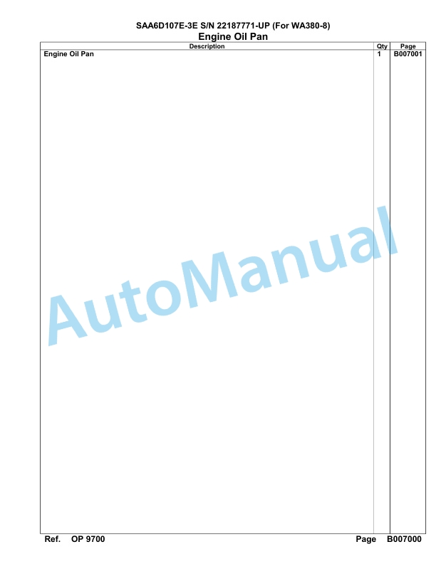 Komatsu SAA6D107E-3E Parts Manual 22187771-UP-3