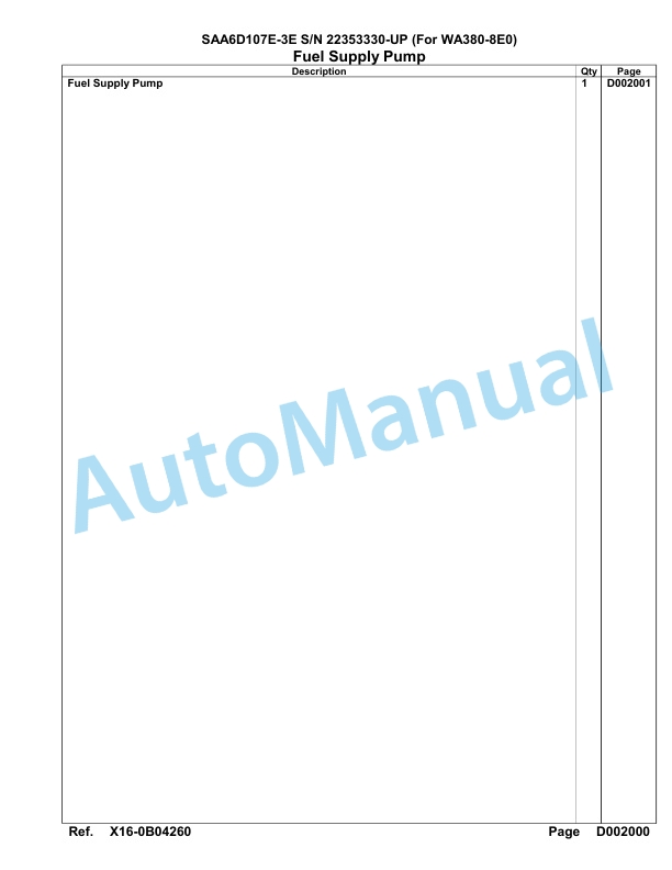 Komatsu SAA6D107E-3E Parts Manual 22353330-UP-4