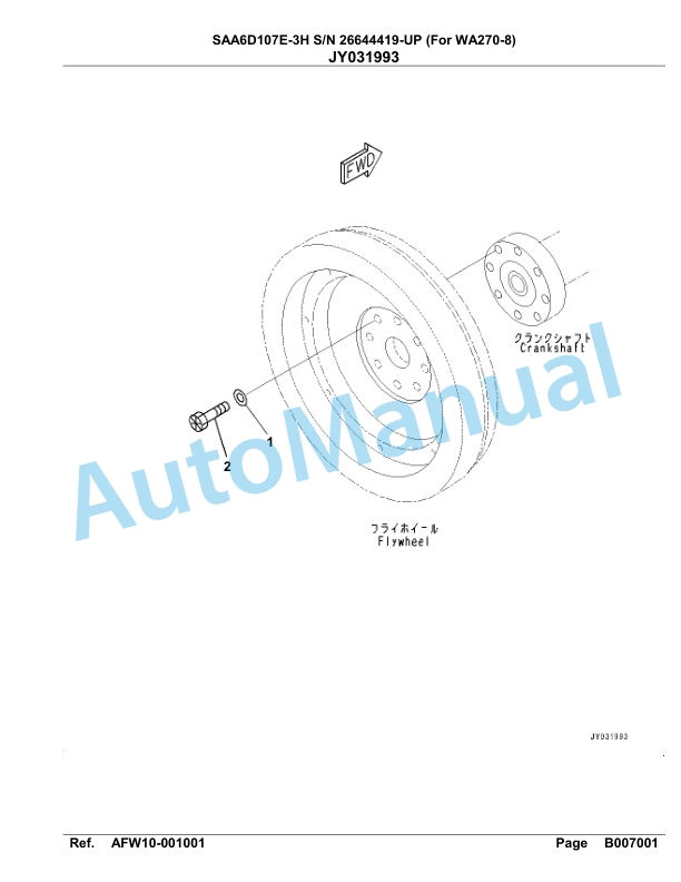 Komatsu SAA6D107E-3H Parts Manual 26644419-UP-3