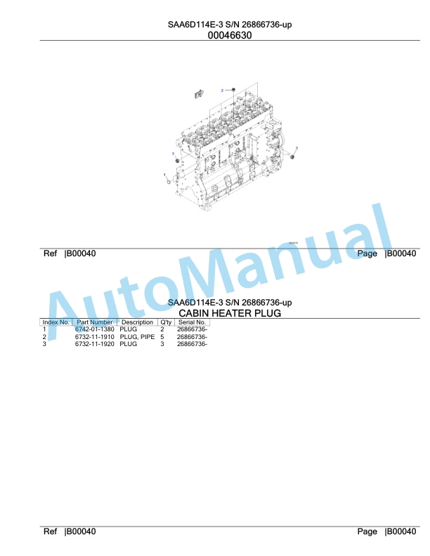 Komatsu SAA6D114E-3 Parts Manual 26866736-up-3