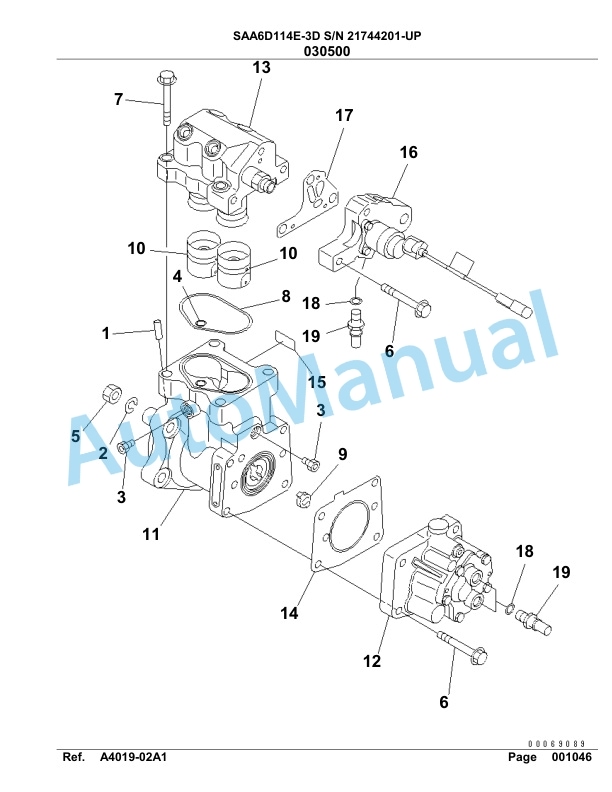 Komatsu SAA6D114E-3D Parts Manual 21744201-UP-4
