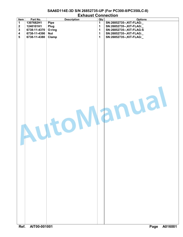 Komatsu SAA6D114E-3D Parts Manual 26852735-UP-2