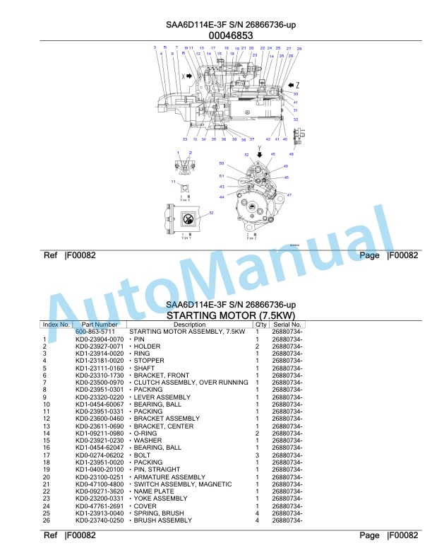 Komatsu SAA6D114E-3F Parts Manual 26866736 Up-5