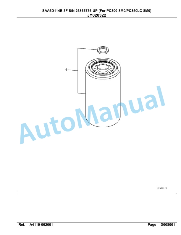 Komatsu SAA6D114E-3F Parts Manual 26866736 Up For PC300 350LC-8M0-4