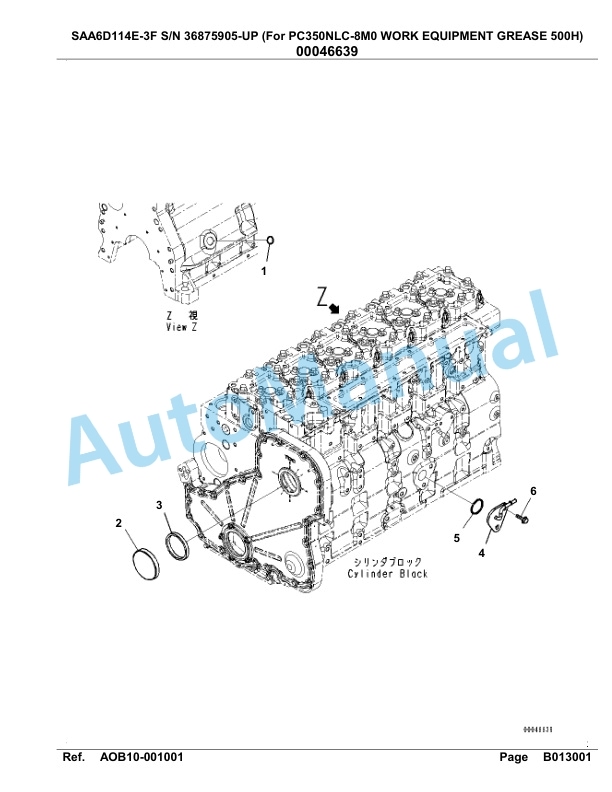 Komatsu SAA6D114E-3F Parts Manual 36875905-UP-3