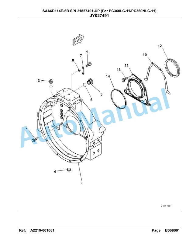 Komatsu SAA6D114E-6B Parts Manual 21857401-UP-3