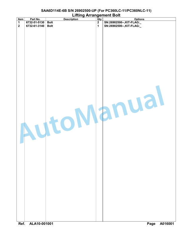 Komatsu SAA6D114E-6B Parts Manual 26902500-UP-2