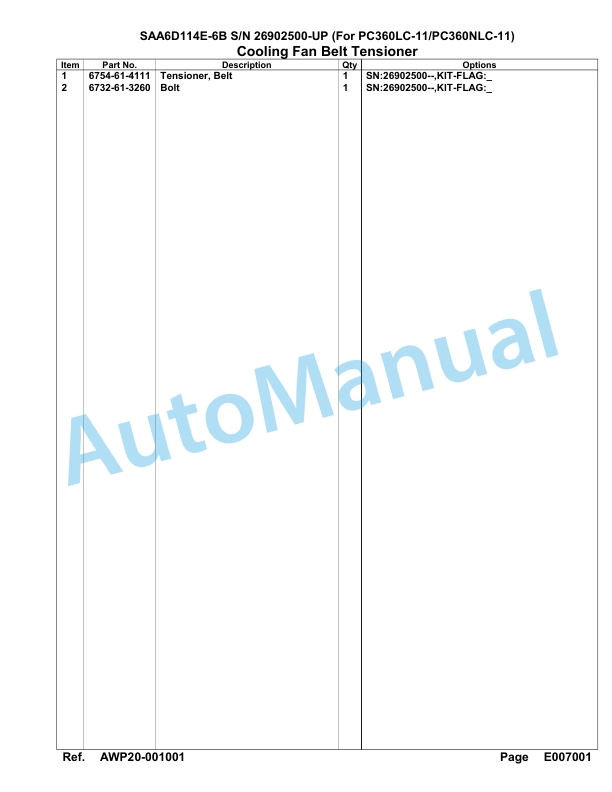 Komatsu SAA6D114E-6B Parts Manual 26902500-UP-5