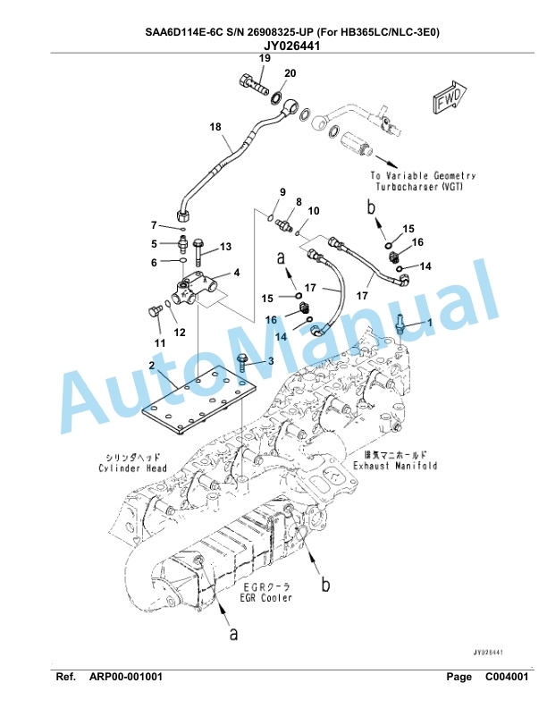Komatsu SAA6D114E-6C Parts Manual 26908325-UP-4