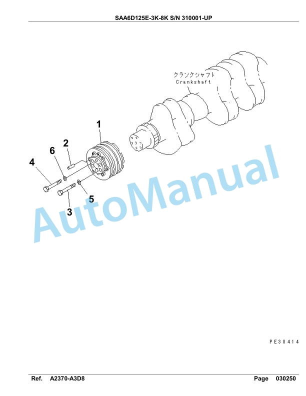 Komatsu SAA6D125E-3K-8K Parts Manual 310001-UP-3