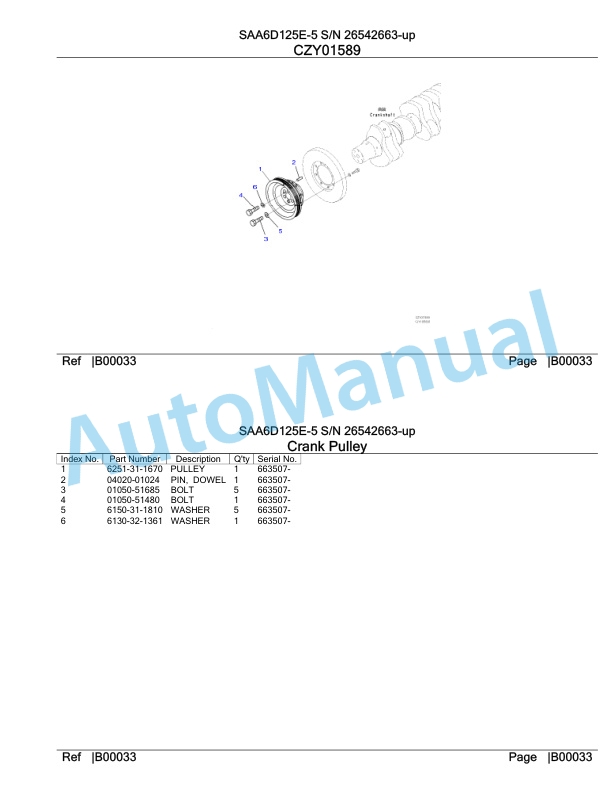 Komatsu SAA6D125E-5 Parts Manual 26542663-up-3
