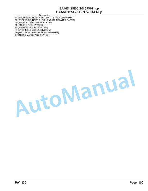 Komatsu SAA6D125E-5 Parts Manual 575141-up
