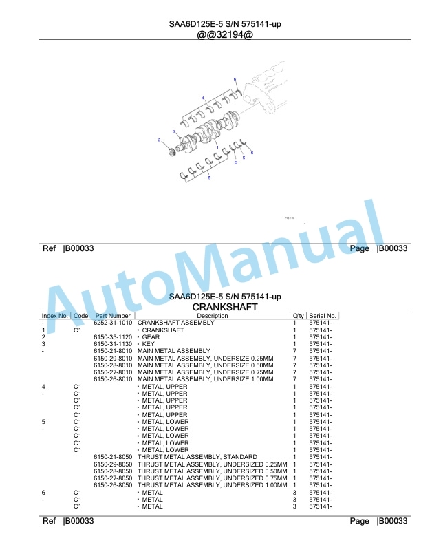 Komatsu SAA6D125E-5 Parts Manual 575141-up-3