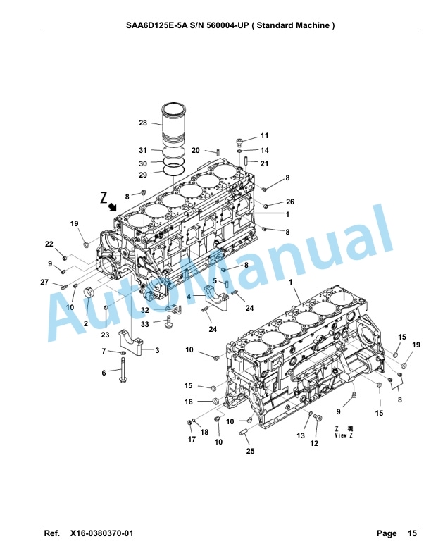 Komatsu SAA6D125E-5A Parts Manual 560004-UP-2