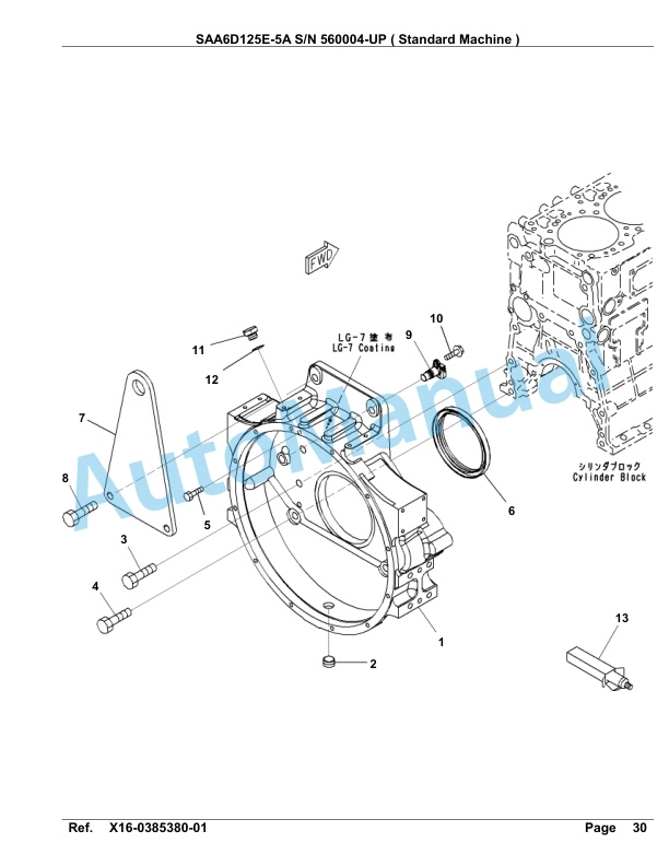 Komatsu SAA6D125E-5A Parts Manual 560004-UP-3