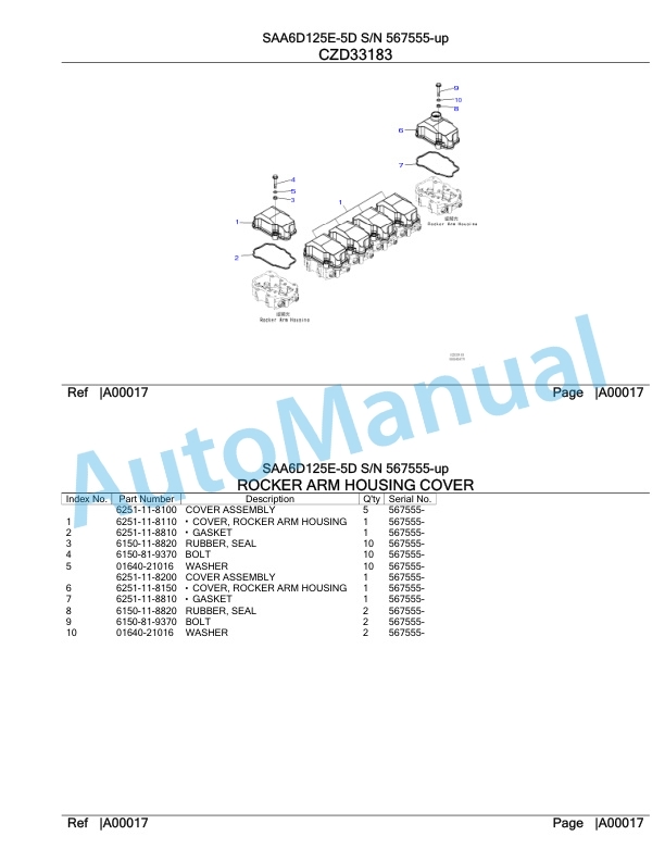 Komatsu SAA6D125E-5D Parts Manual 567555-up-2