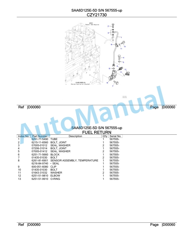 Komatsu SAA6D125E-5D Parts Manual 567555-up-4