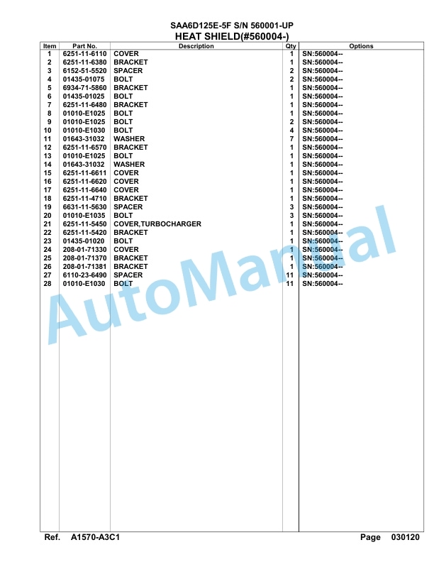 Komatsu SAA6D125E-5F Parts Manual 560001-UP-2