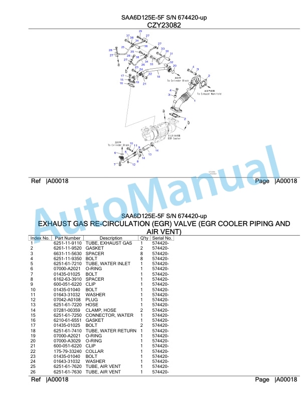 Komatsu SAA6D125E-5F Parts Manual 674420-up-2