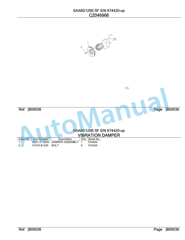 Komatsu SAA6D125E-5F Parts Manual 674420-up-3