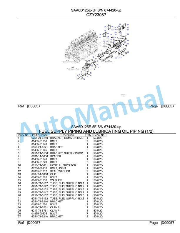 Komatsu SAA6D125E-5F Parts Manual 674420-up-4