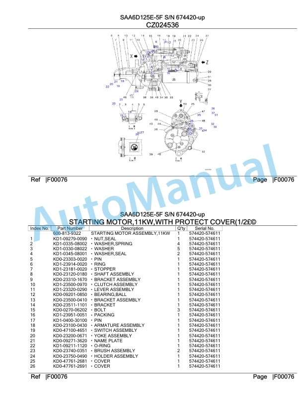 Komatsu SAA6D125E-5F Parts Manual 674420-up-5