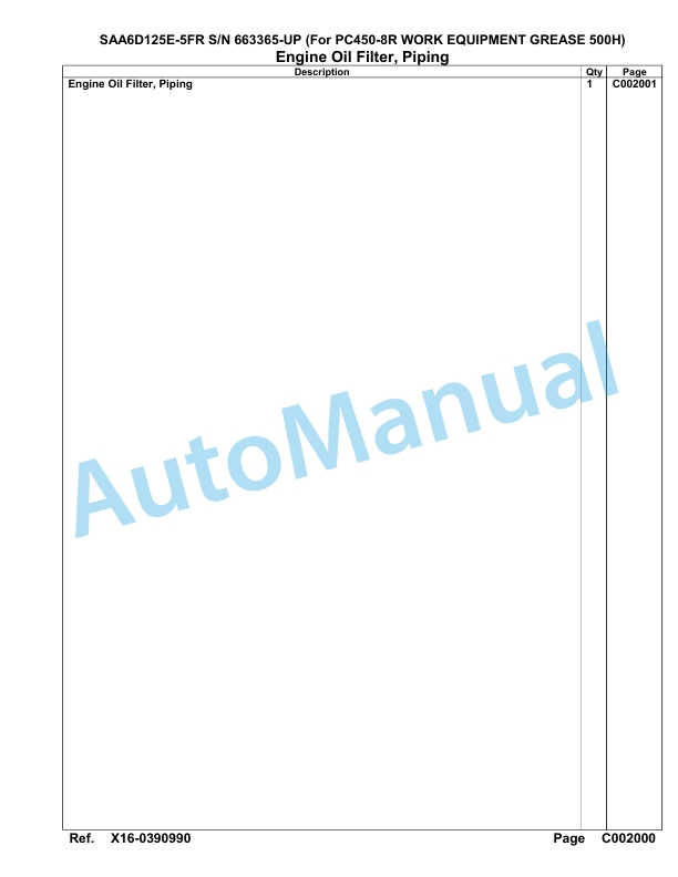 Komatsu SAA6D125E-5FR Parts Manual 663365-UP-3