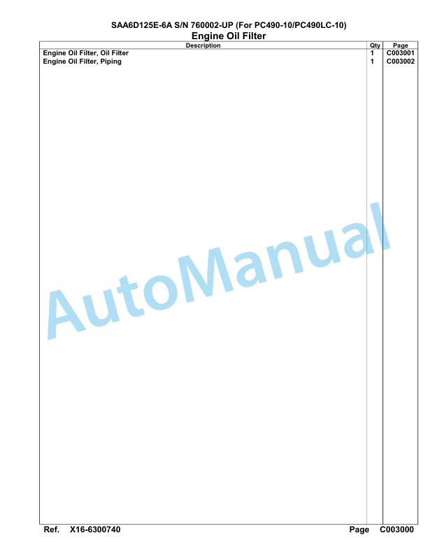 Komatsu SAA6D125E-6A Parts Manual 760002-UP-4