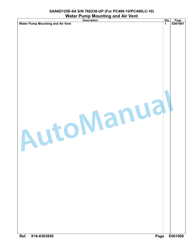 Komatsu SAA6D125E-6A Parts Manual 760238-UP-5